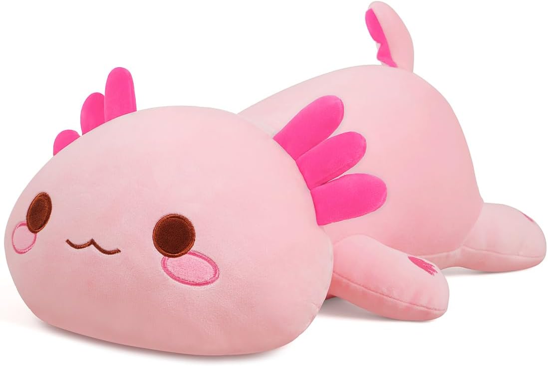 Plush Axolotl Toy Plush Pillow Axolotl Stuffed Animal Toy Cute Plushies Kids Plush Toy Pillow(Black,30cm/11.8in)
