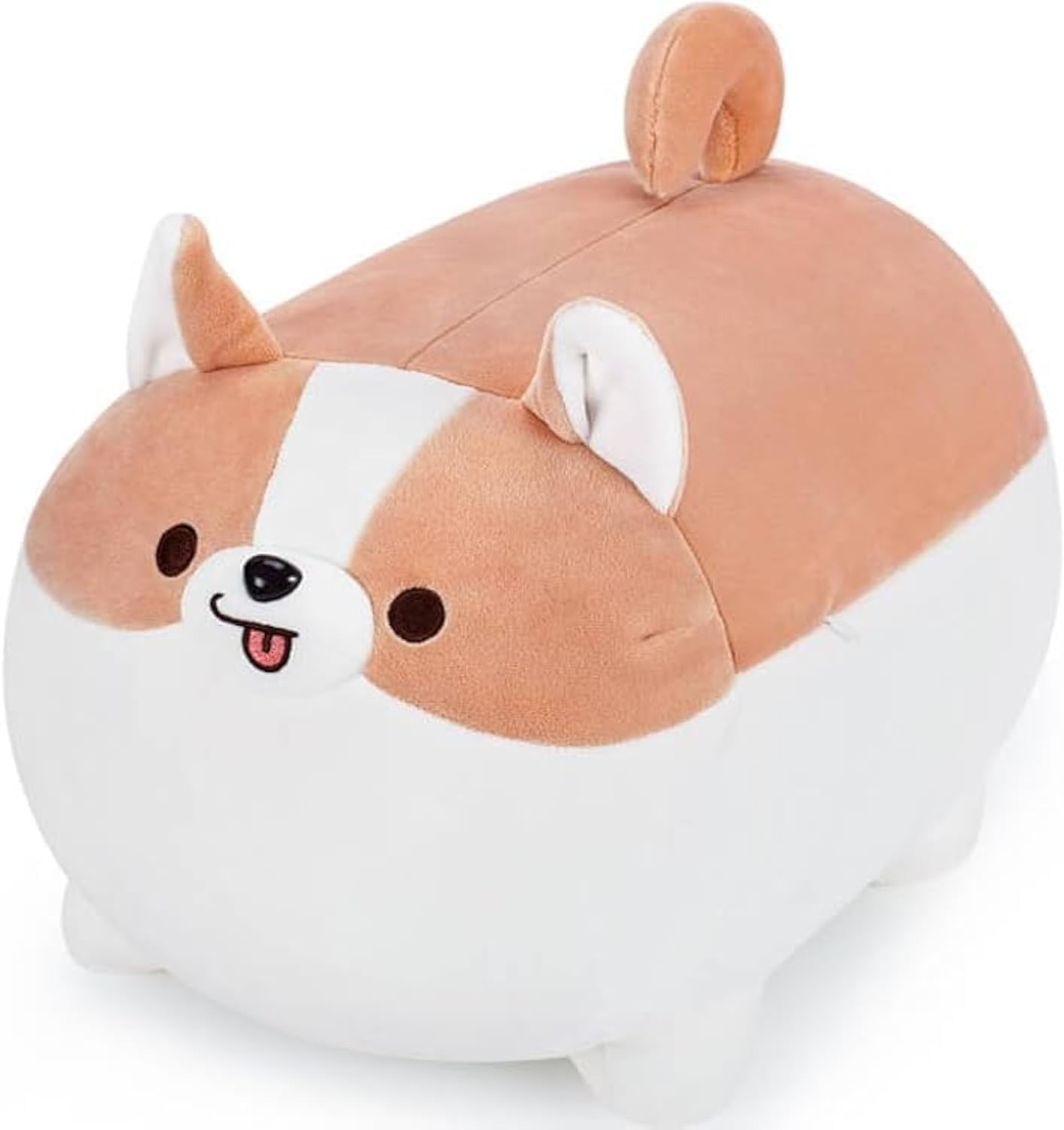 Auspicious beginning 27.6'' Shiba Inu Plush Toy Anime Angry Corgi Kawaii Long Plush Dog Soft Hugging Body Pillow, Big Stuffed Animal Plush Doll Gifts Brown