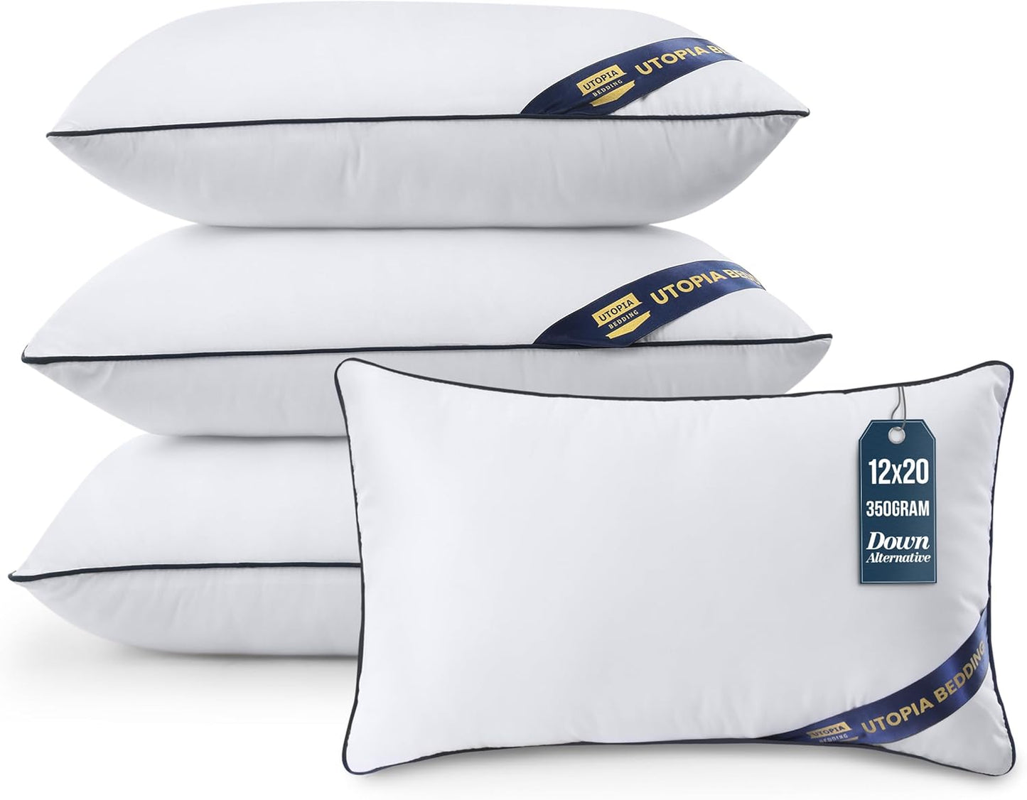 Utopia Bedding Throw Pillow Inserts (Pack of 4, White), 18 x 18 Inches Decorative Indoor Pillows for Sofa, Bed, Couch, Cushion Sham Stuffer