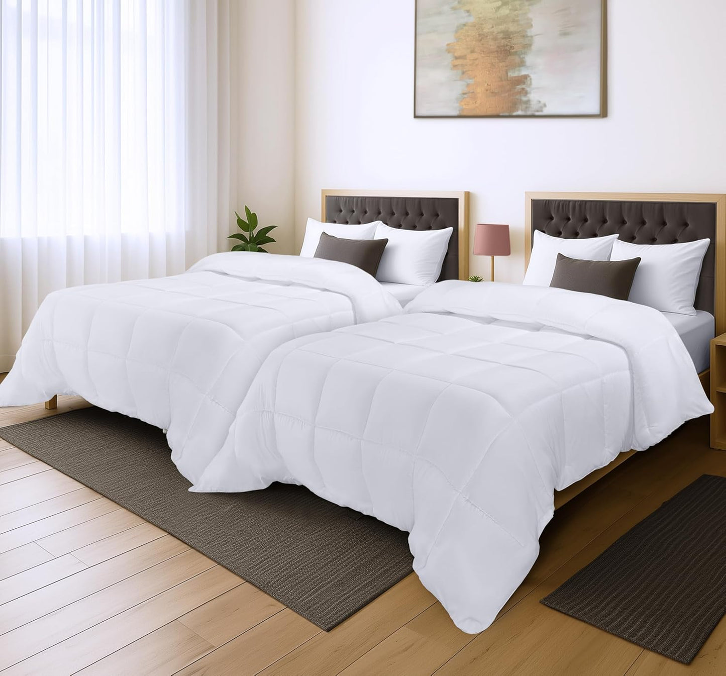 Utopia Bedding Comforter Duvet Insert, Quilted Comforter with Corner Tabs, Box Stitched Down Alternative Comforters Queen Size (White)