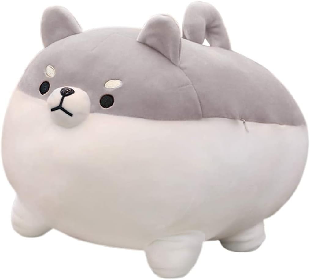Auspicious beginning 27.6'' Shiba Inu Plush Toy Anime Angry Corgi Kawaii Long Plush Dog Soft Hugging Body Pillow, Big Stuffed Animal Plush Doll Gifts Brown