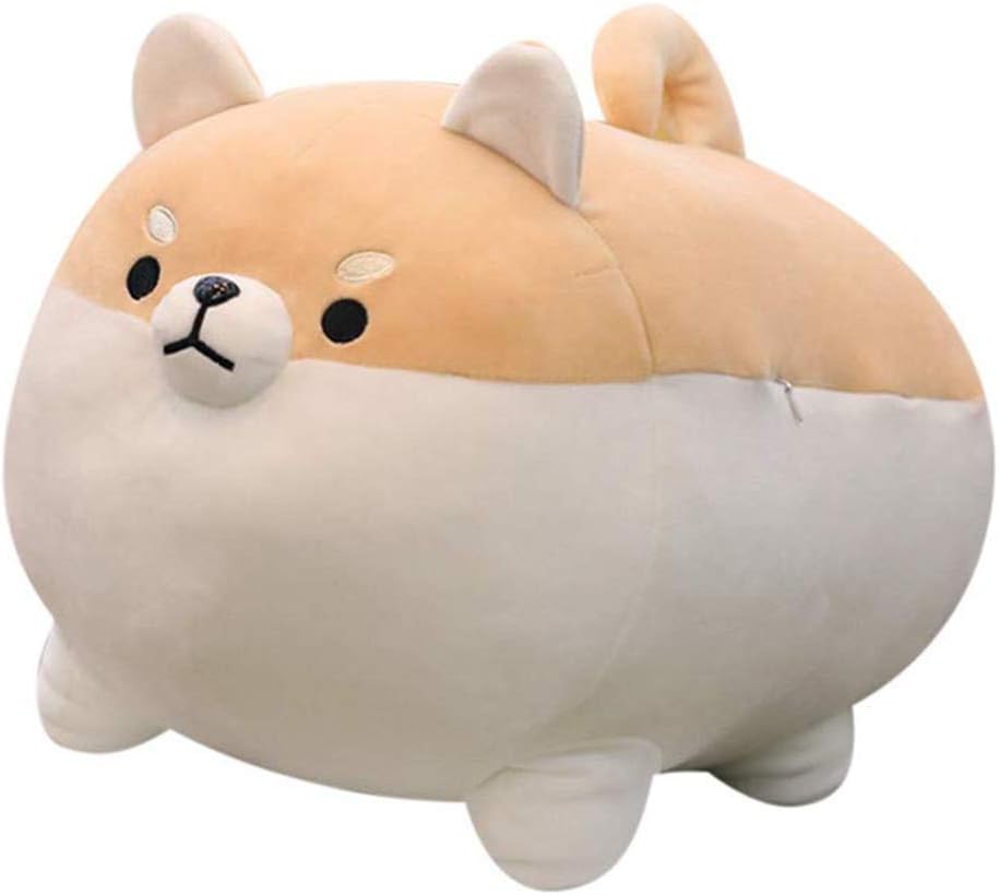 Auspicious beginning 27.6'' Shiba Inu Plush Toy Anime Angry Corgi Kawaii Long Plush Dog Soft Hugging Body Pillow, Big Stuffed Animal Plush Doll Gifts Brown