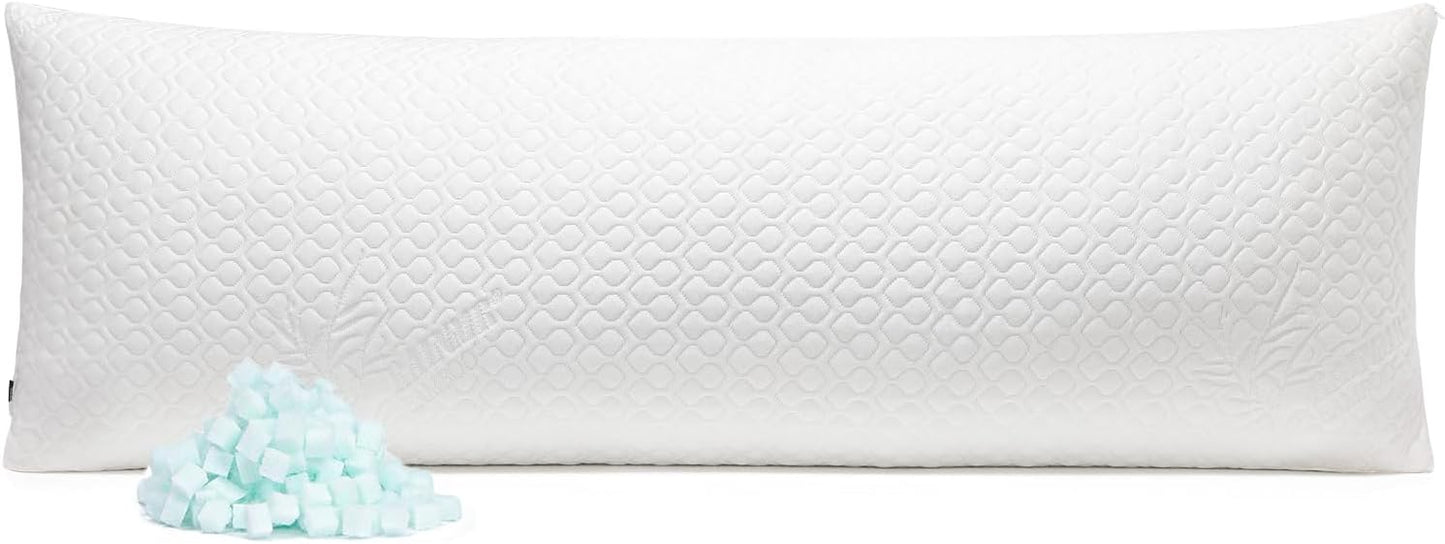 Extra Long Body Pillow Cubies Memory Foam 150x50cm – Anime Body Pillow Insert for Adults – with Cooling Cover Huggable Pillows 20x60 inches