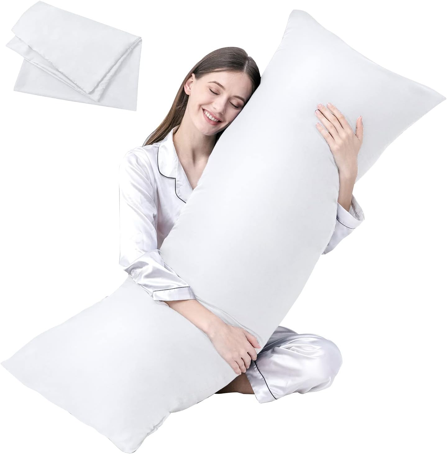 DOWNCOOL Large Body Pillow Insert- Breathable Full Body Pillow for Side Sleeper - Soft Long Bed Pillow for Adults - 20 x 54 inch