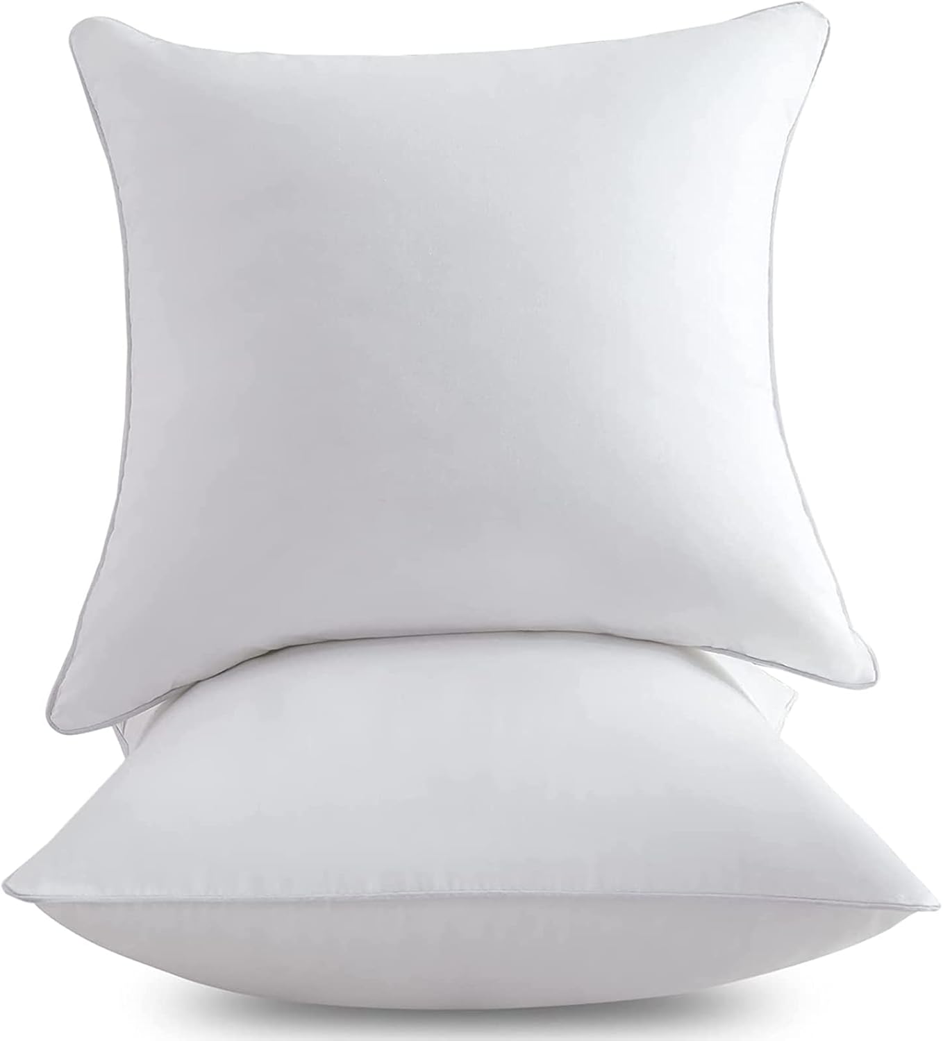 20 x 20 Pillow Inserts (Set of 2) - 20 Inch Square Interior Couch Throw Pillow with 100% Cotton Cover - Decorative Pillow Insert Pair - White Sofa Pillow