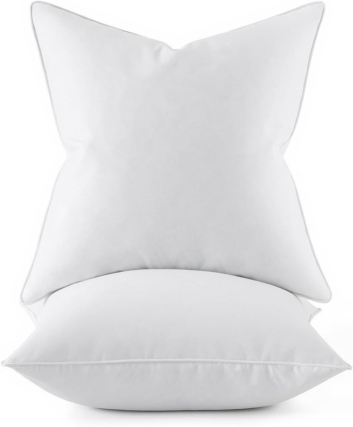 MIULEE 26x26 Euro Pillow Inserts, Pack of 2 Down Feather Premium Throw Pillows with Cotton Fabric for Bed Couch Living Room Sofa