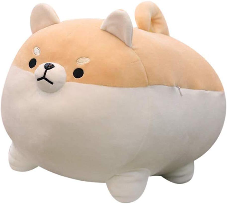 Auspicious beginning 27.6'' Shiba Inu Plush Toy Anime Angry Corgi Kawaii Long Plush Dog Soft Hugging Body Pillow, Big Stuffed Animal Plush Doll Gifts Brown