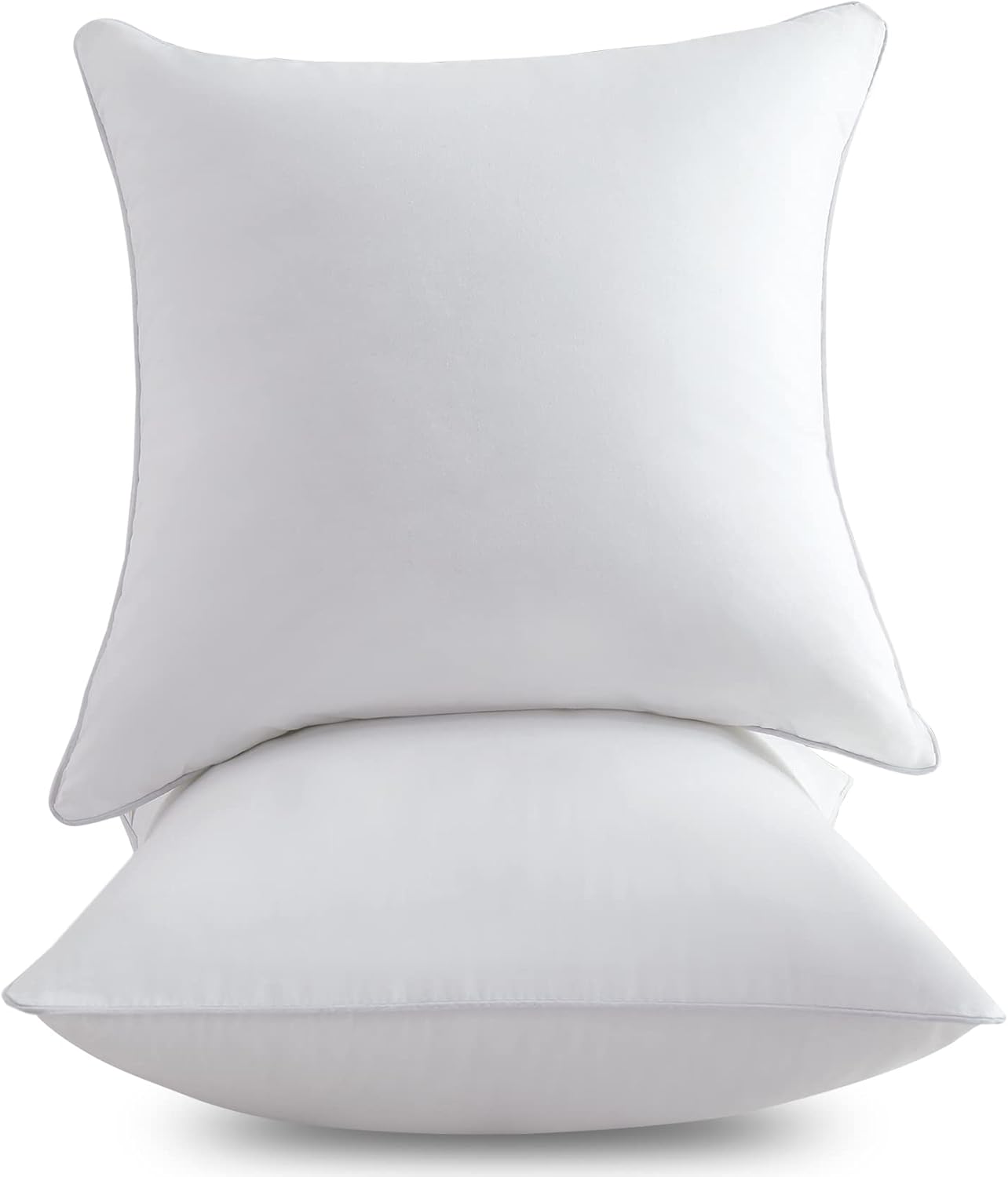 20 x 20 Pillow Inserts (Set of 2) - 20 Inch Square Interior Couch Throw Pillow with 100% Cotton Cover - Decorative Pillow Insert Pair - White Sofa Pillow