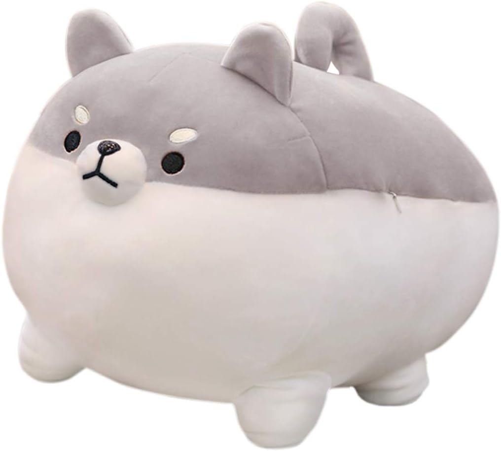 Auspicious beginning 27.6'' Shiba Inu Plush Toy Anime Angry Corgi Kawaii Long Plush Dog Soft Hugging Body Pillow, Big Stuffed Animal Plush Doll Gifts Brown