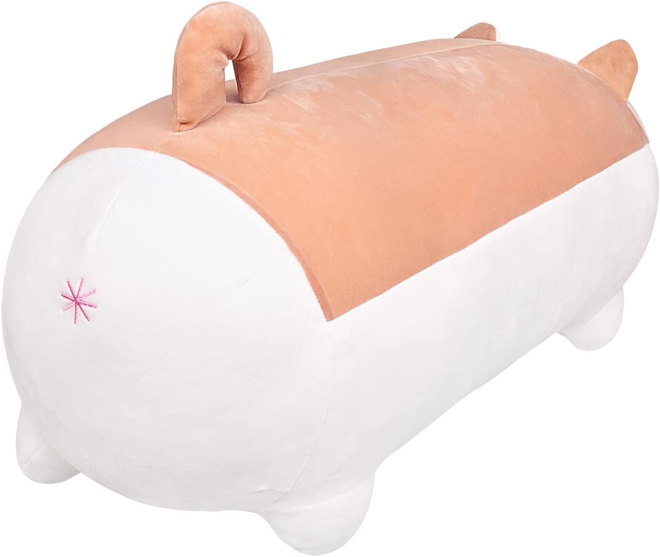 Auspicious beginning 27.6'' Shiba Inu Plush Toy Anime Angry Corgi Kawaii Long Plush Dog Soft Hugging Body Pillow, Big Stuffed Animal Plush Doll Gifts Brown