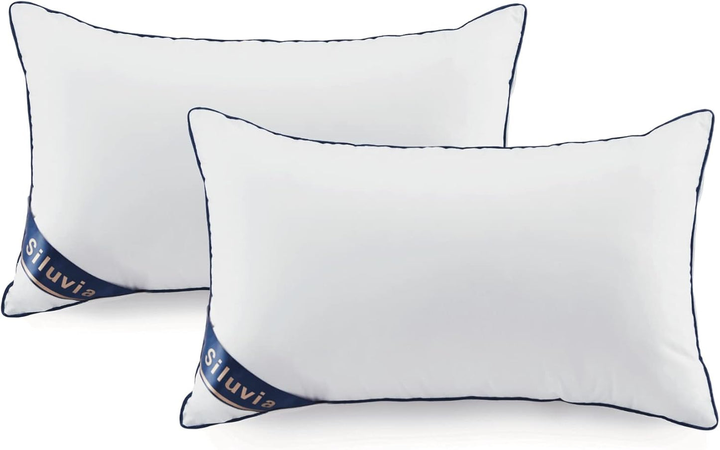 Siluvia 20"x20" Pillow Inserts Set of 2 Decorative Square Square Throw 20 Pillows with 100% Cotton Cover for Sofa, Couch, and Bed - White