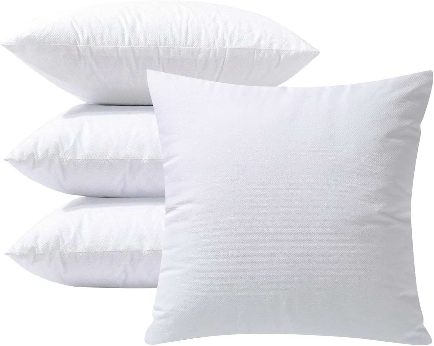 Phantoscope Pillow Inserts, Hypoallergenic 100% Virgin Fiber Square Form Microfiber Throw Pillow Inserts, Couch Bed Pillows 45x45 cm, 18x18 Inch (Pack of 4)