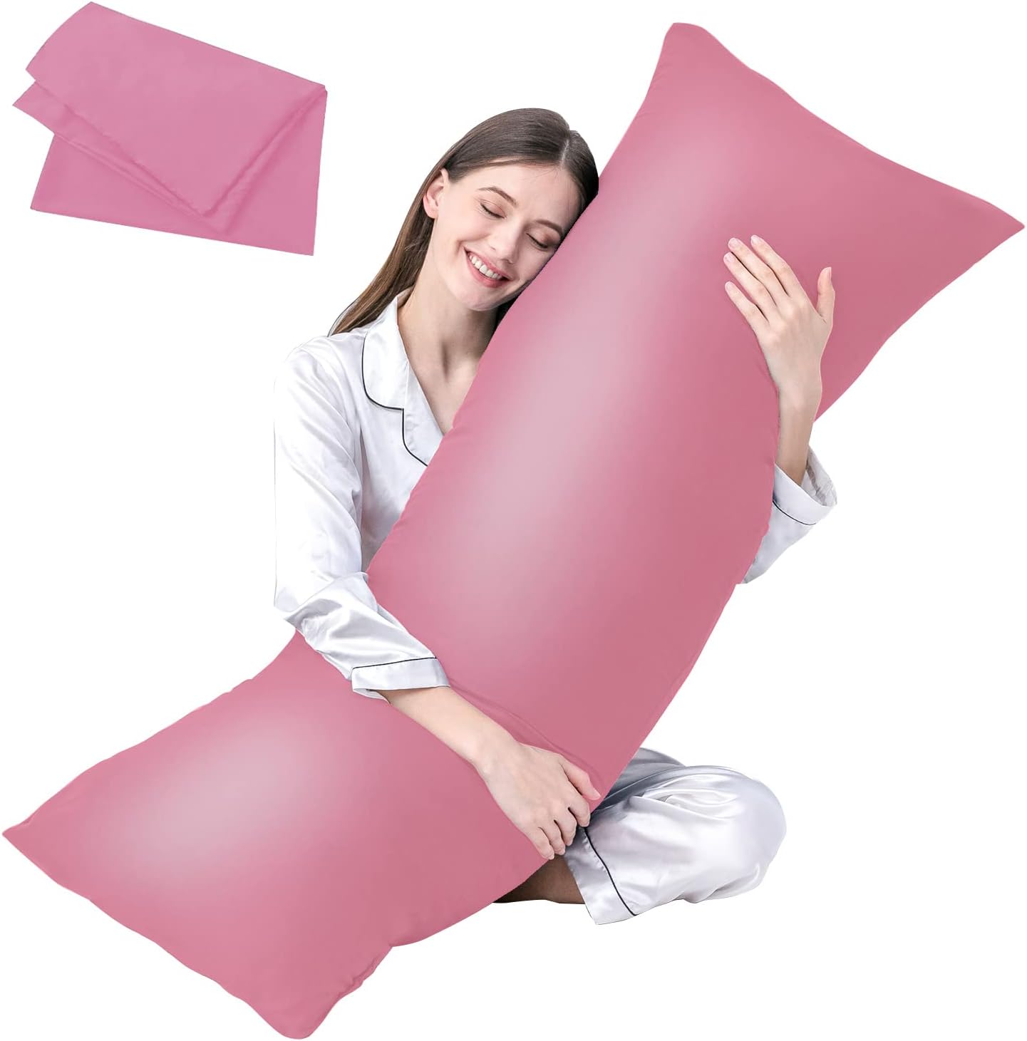 DOWNCOOL Large Body Pillow Insert- Breathable Full Body Pillow for Side Sleeper - Soft Long Bed Pillow for Adults - 20 x 54 inch