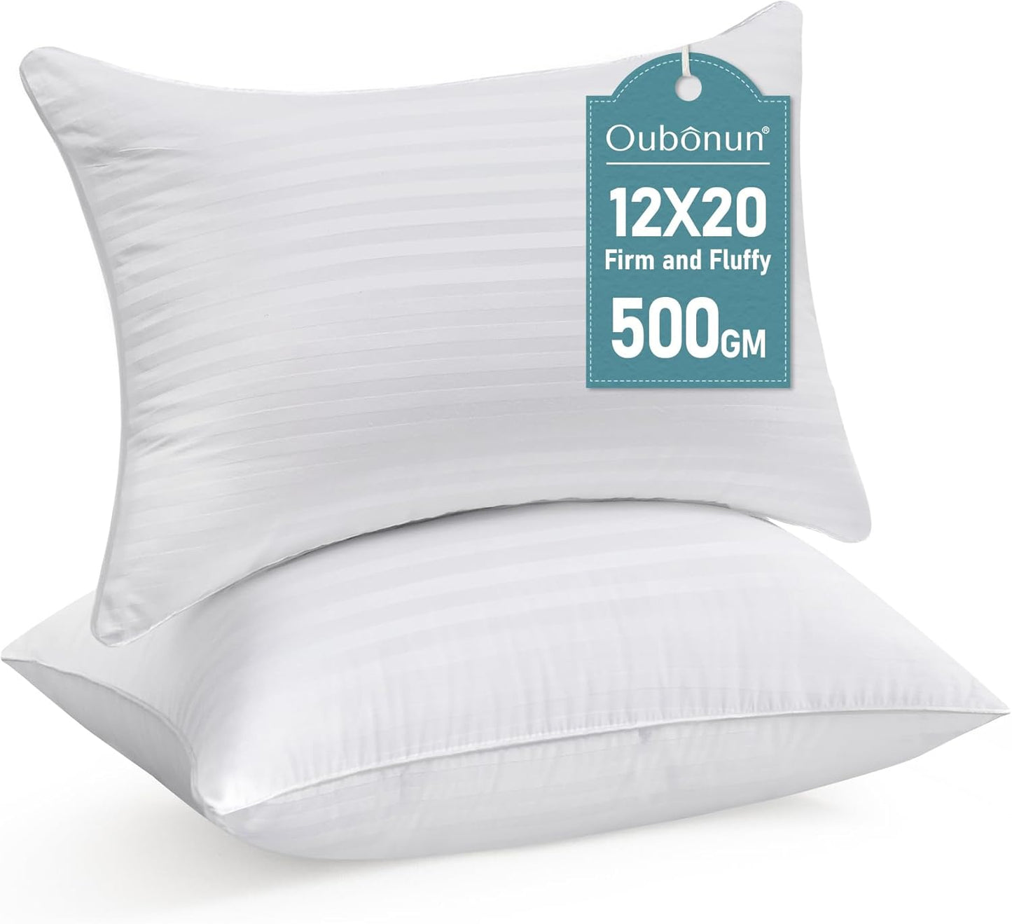 Oubonun 18 x 18 Throw Pillow Inserts, Firm and Fluffy Decorative Square Pillows for Couch Bed Sofa with Soft Cotton Cover White Cushion with Down Alternative Pack of 2