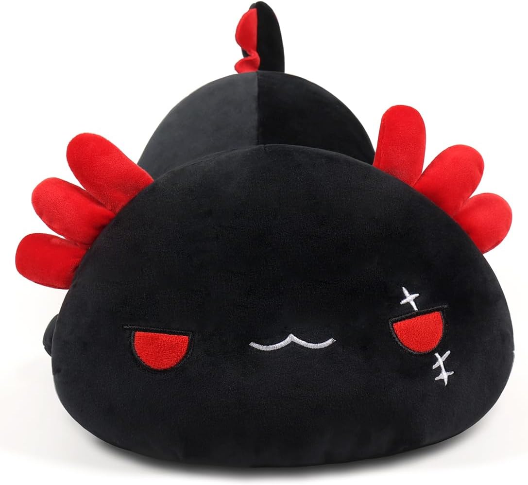 Plush Axolotl Toy Plush Pillow Axolotl Stuffed Animal Toy Cute Plushies Kids Plush Toy Pillow(Black,30cm/11.8in)