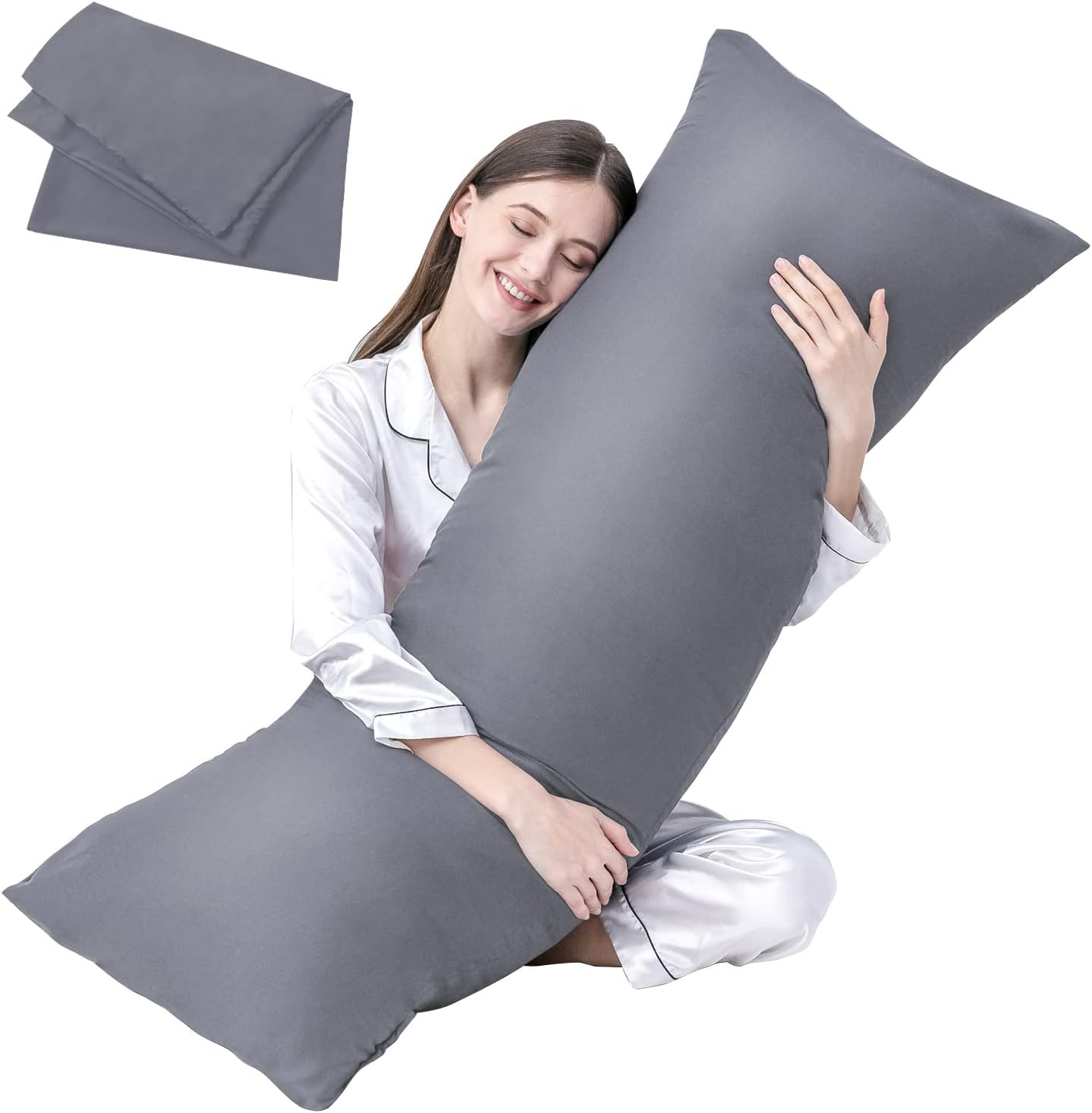 DOWNCOOL Large Body Pillow Insert- Breathable Full Body Pillow for Side Sleeper - Soft Long Bed Pillow for Adults - 20 x 54 inch