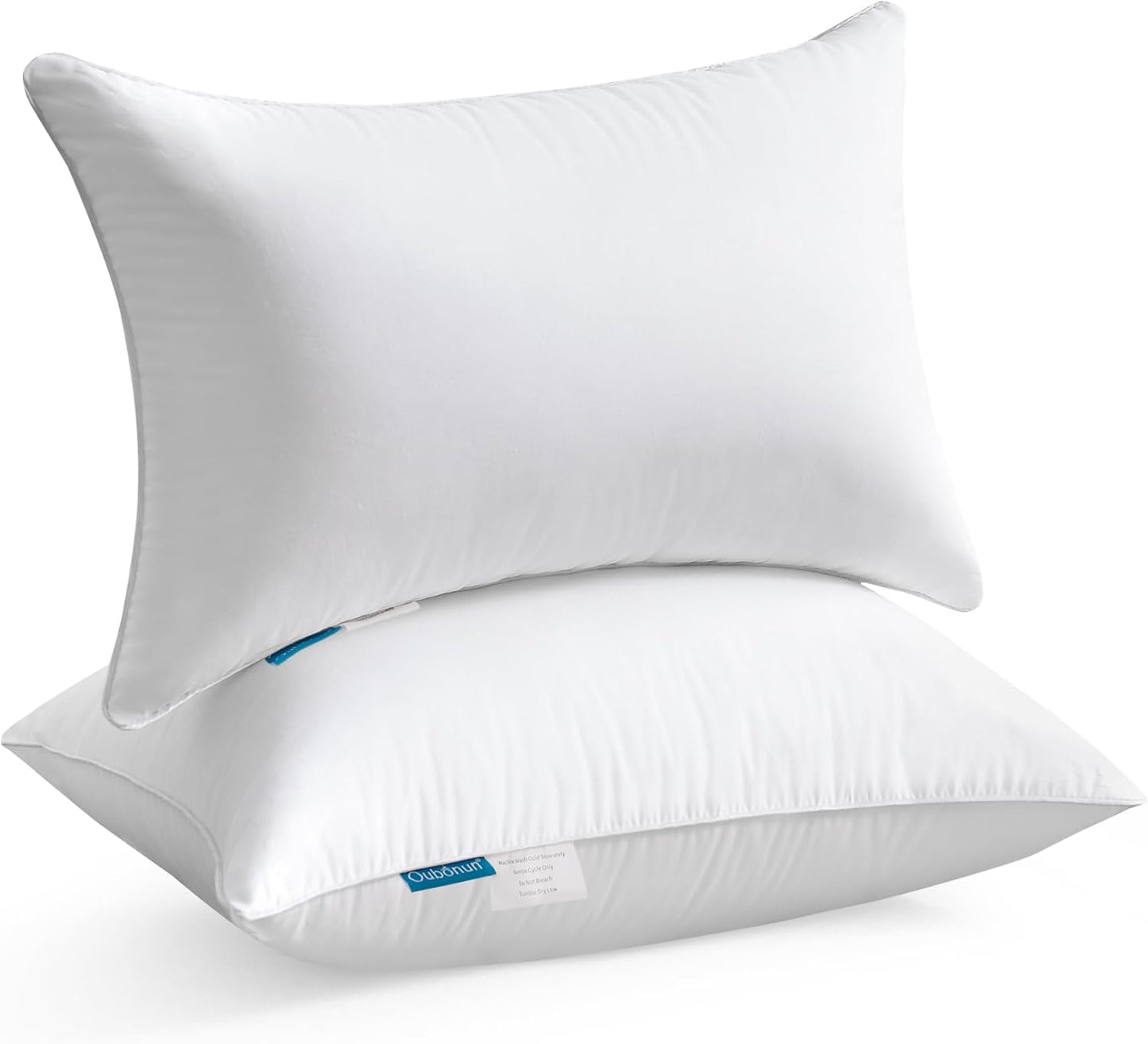 Oubonun 18"x18" Pillow Inserts (Set of 2) - Throw Pillow Inserts with 100% Cotton Cover - 18 Inch Square Interior Sofa Pillow Inserts - Decorative Pillow Insert Pair - White Couch Pillow