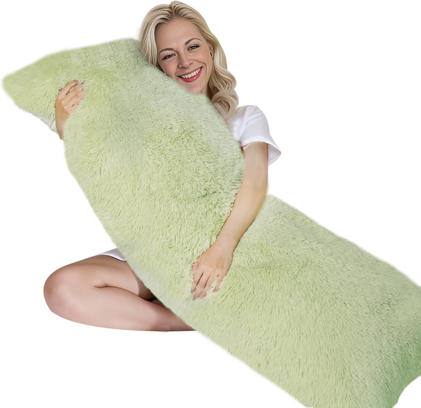 ZonLi Fluffy Body Pillow, Full Body Pillows for Adults, Long Pillow for Sleeping with Removable Cover and Adjustable Filling for Side Sleeper & Pregnancy，Large and Firm Pillow, Machine Washable(Grey)