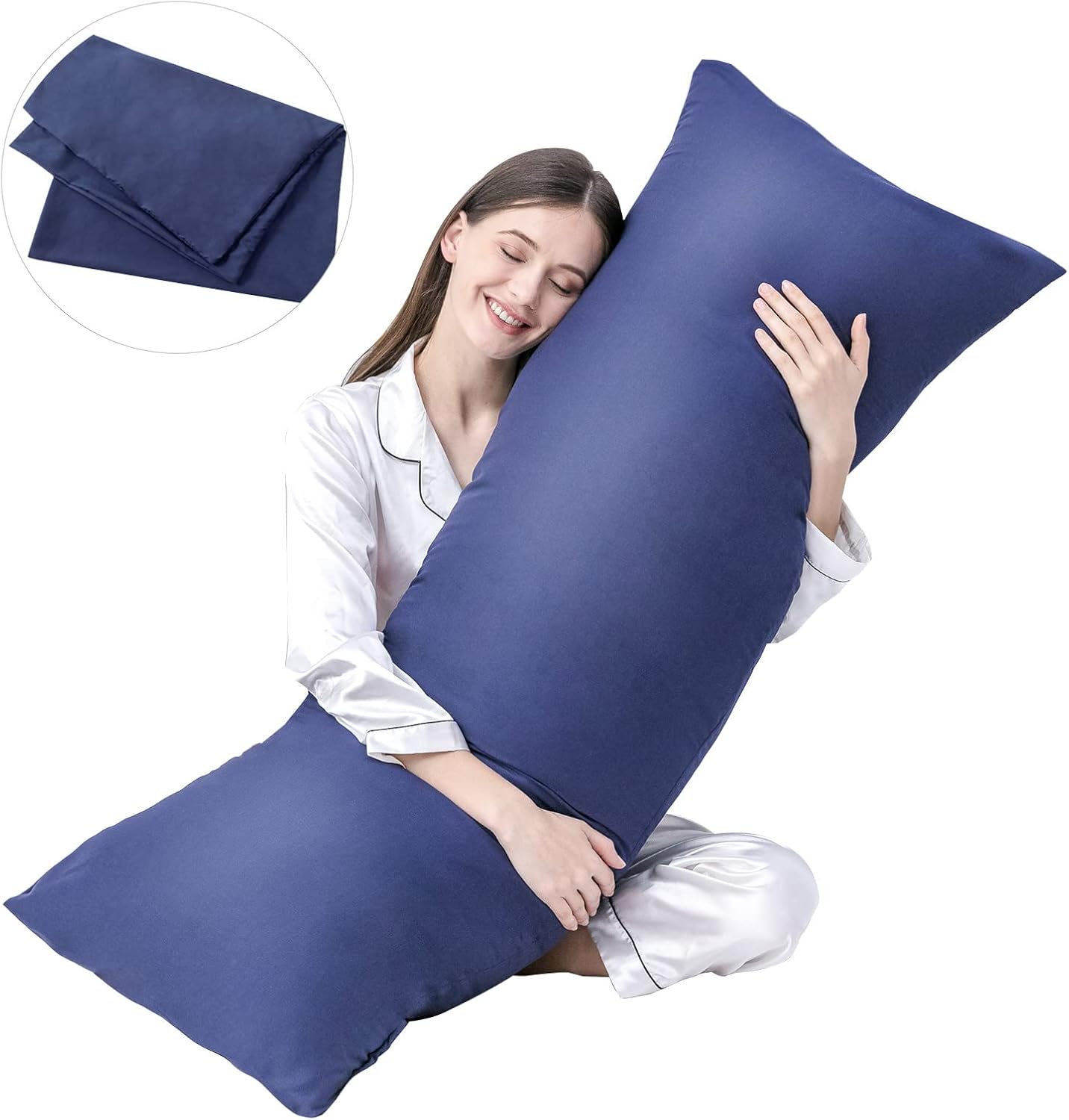 DOWNCOOL Large Body Pillow Insert- Breathable Full Body Pillow for Side Sleeper - Soft Long Bed Pillow for Adults - 20 x 54 inch