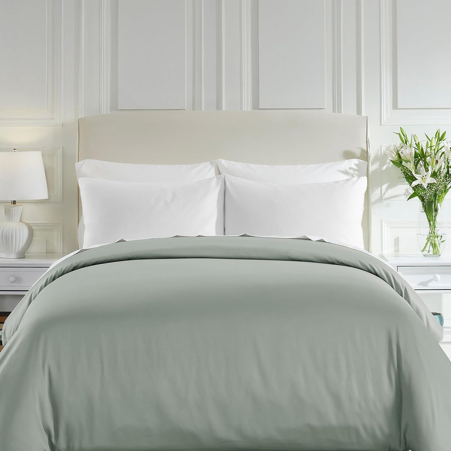 California Design Den Duvet Cover Queen Size/Full Size -Winner Good Housekeeping Best Bedding Awards 2025, 400 Thread Count Sateen, 100% Cotton Bedding Duvet Covers,Button Closure & Corner Ties -White