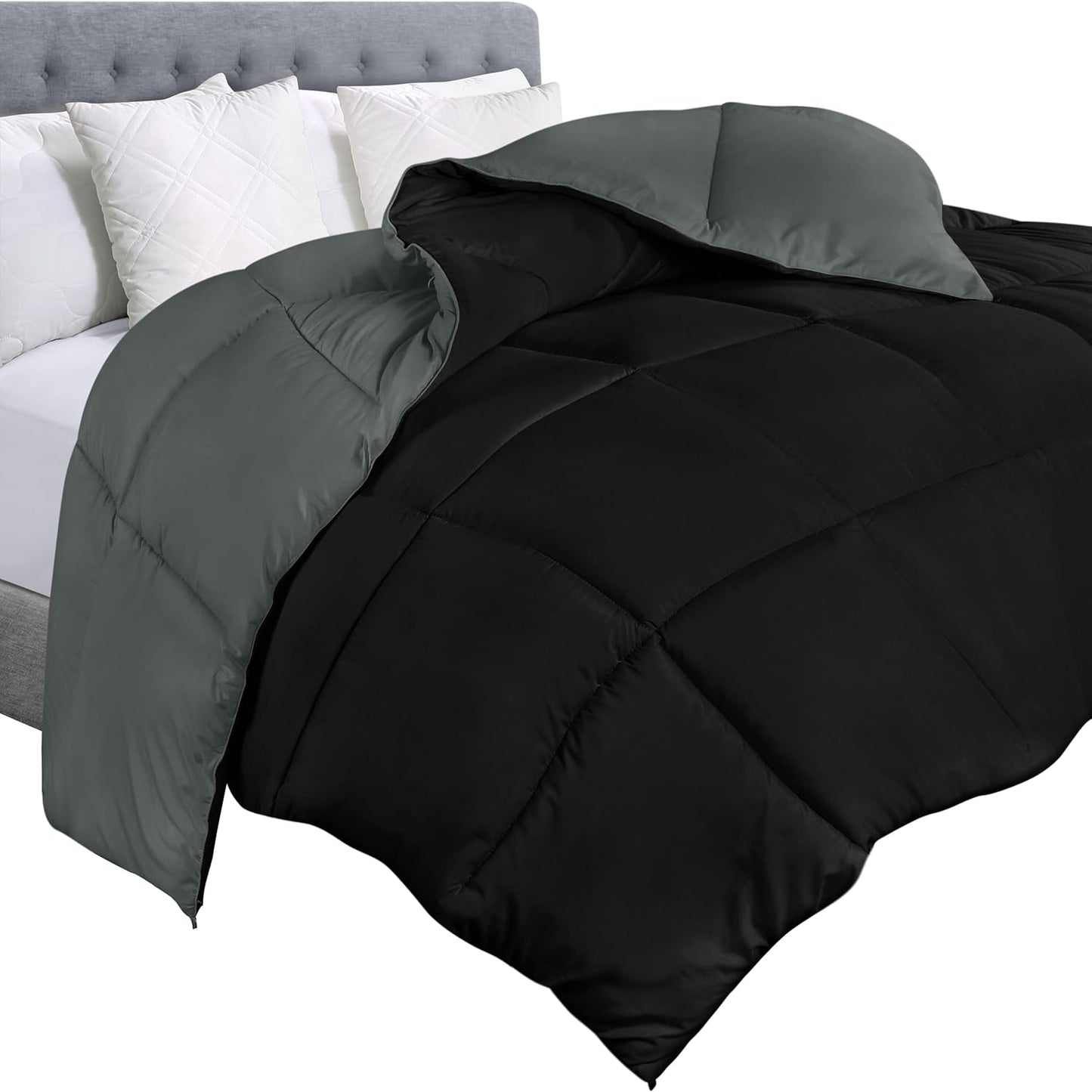 Utopia Bedding Comforter Duvet Insert, Quilted Comforter with Corner Tabs, Box Stitched Down Alternative Comforters Queen Size (White)