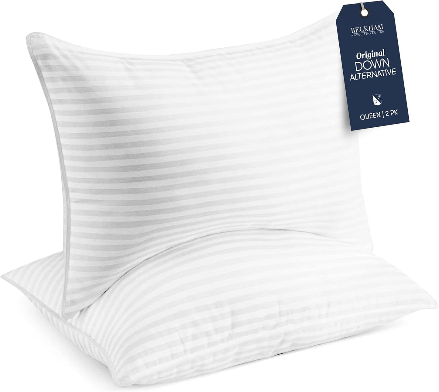 Beckham Hotel Collection Euro Size Throw Pillows (Set of 2), 26 x 26 Down Alternative Pillow Insert for Bed, Couch, and Sofa
