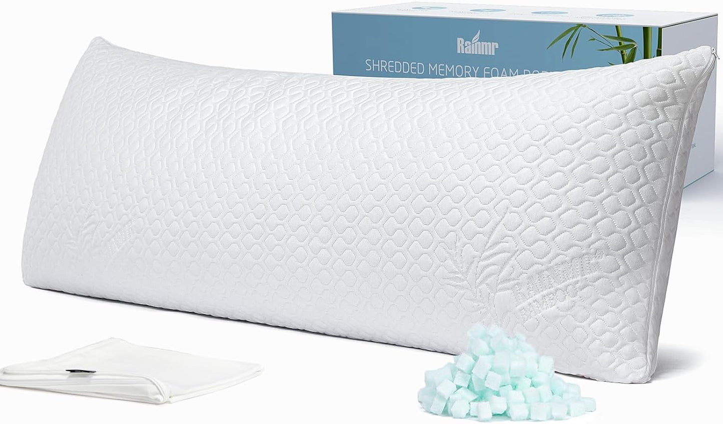 Extra Long Body Pillow Cubies Memory Foam 150x50cm – Anime Body Pillow Insert for Adults – with Cooling Cover Huggable Pillows 20x60 inches