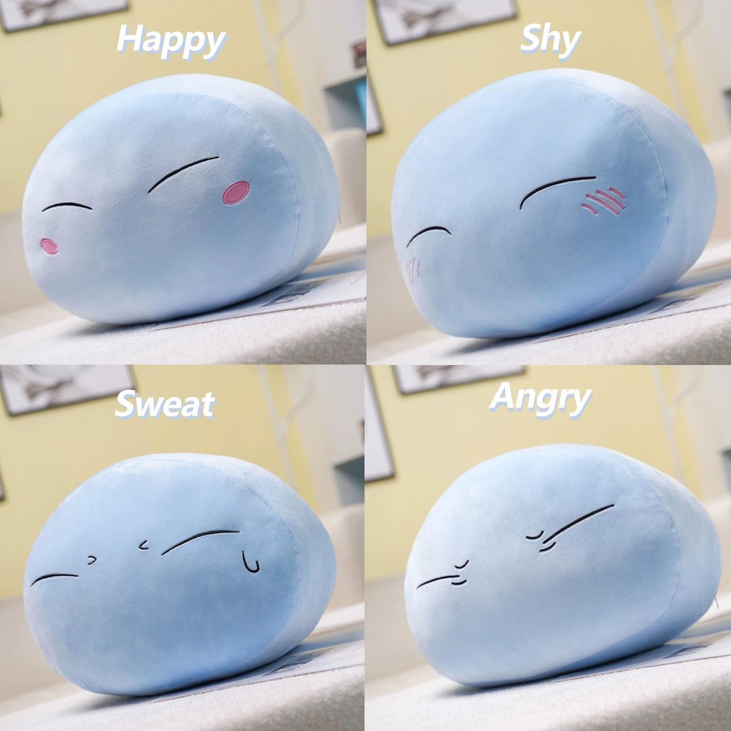 Anime That Time I Got Reincarnated as a Slime Plushie Anime Tensei Shitara Slime Datta Ken Tempest Rimuru Stuffed Doll Plush Pillows Plush Stuffed Doll Pillow Toys Gifts (11in, Happy)