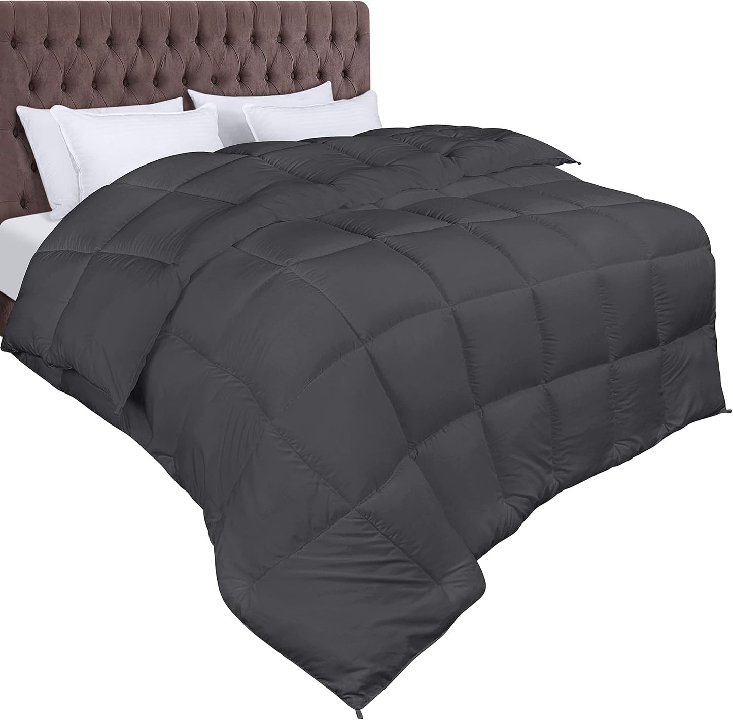 Utopia Bedding Comforter Duvet Insert, Quilted Comforter with Corner Tabs, Box Stitched Down Alternative Comforters Queen Size (White)