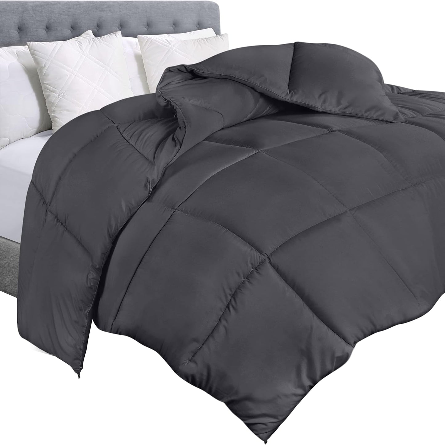 Utopia Bedding Comforter Duvet Insert, Quilted Comforter with Corner Tabs, Box Stitched Down Alternative Comforters Queen Size (White)