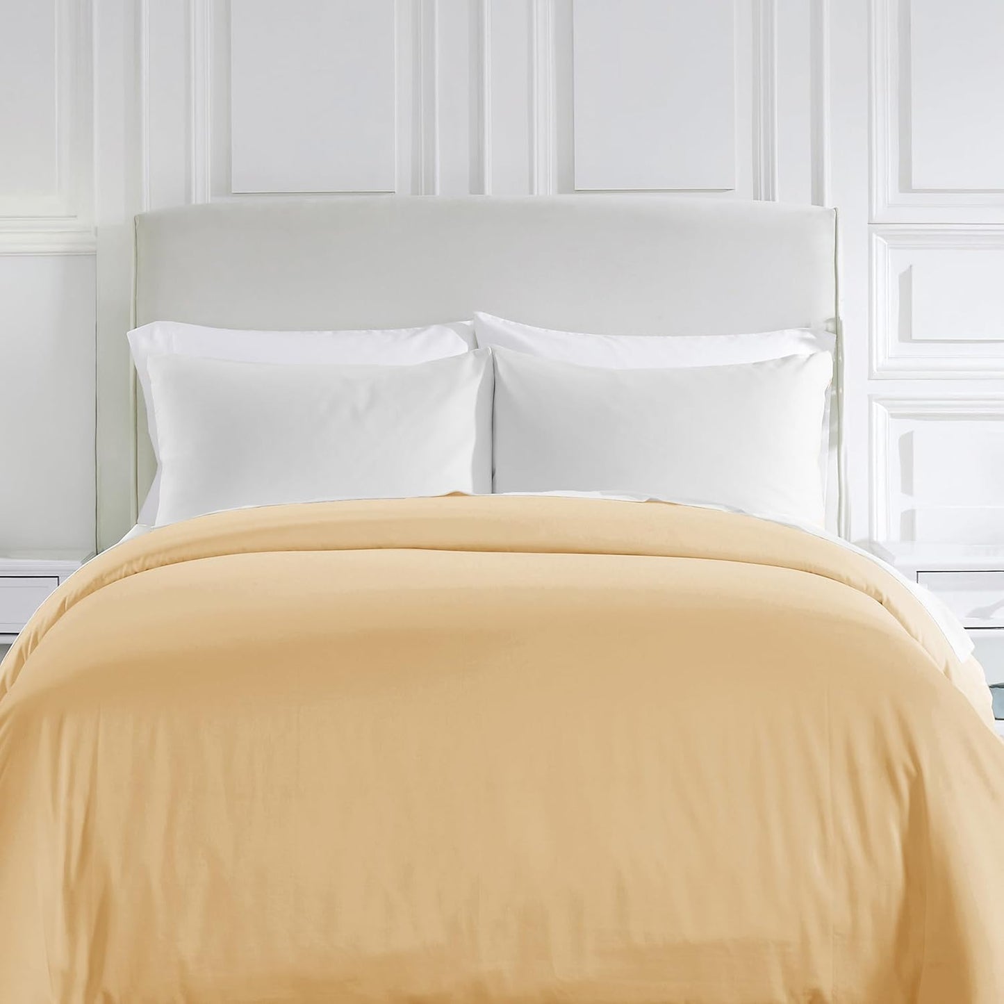California Design Den Duvet Cover Queen Size/Full Size -Winner Good Housekeeping Best Bedding Awards 2025, 400 Thread Count Sateen, 100% Cotton Bedding Duvet Covers,Button Closure & Corner Ties -White