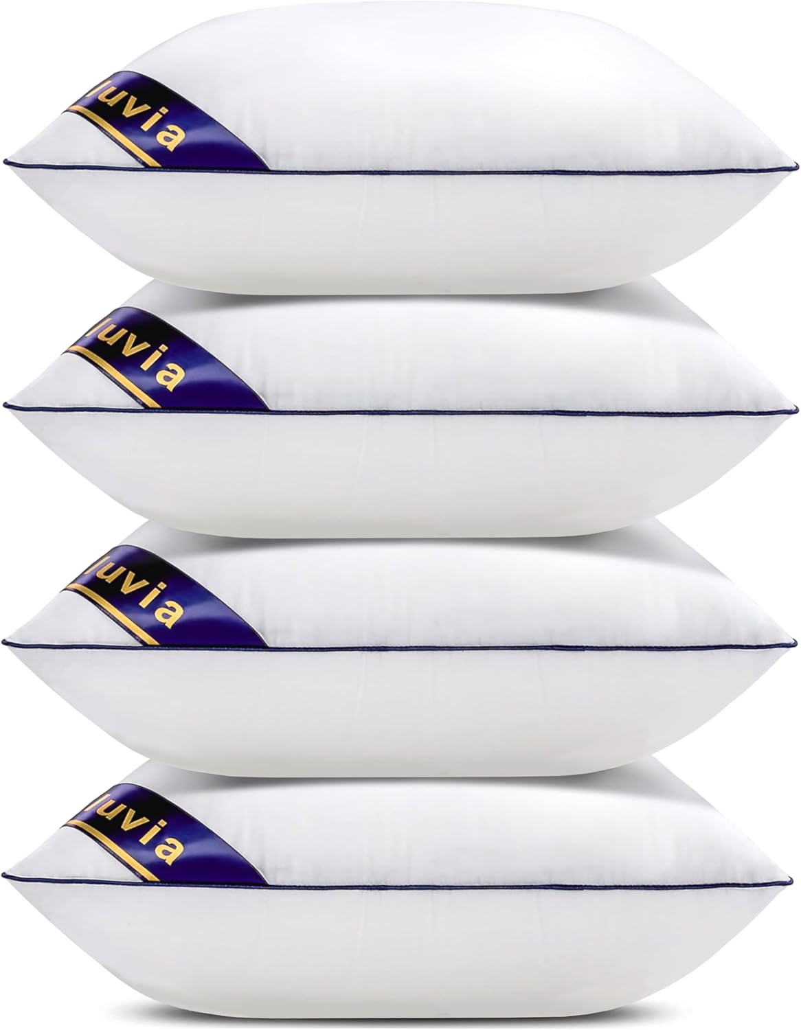Siluvia 20"x20" Pillow Inserts Set of 2 Decorative Square Square Throw 20 Pillows with 100% Cotton Cover for Sofa, Couch, and Bed - White