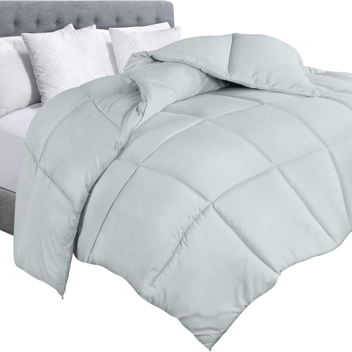 Utopia Bedding Comforter Duvet Insert, Quilted Comforter with Corner Tabs, Box Stitched Down Alternative Comforters Queen Size (White)