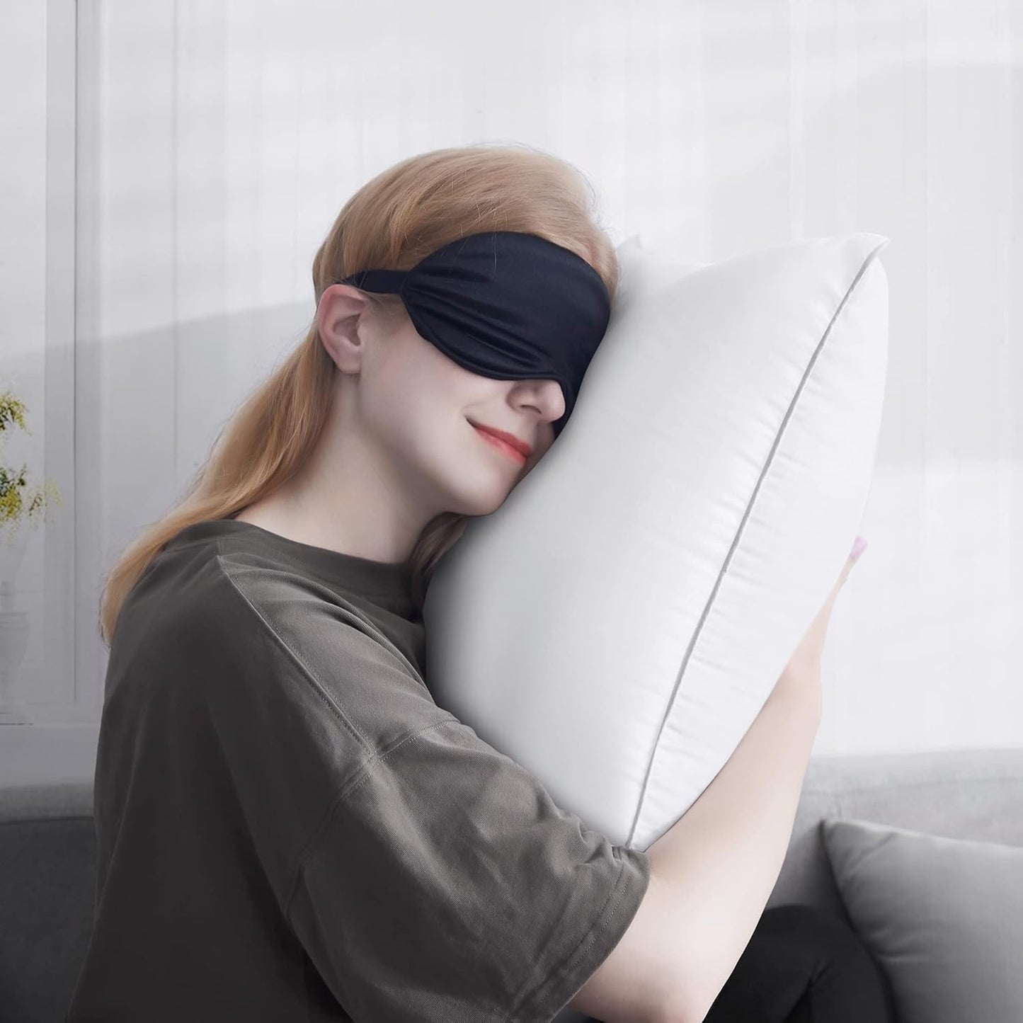 20 x 20 Pillow Inserts (Set of 2) - 20 Inch Square Interior Couch Throw Pillow with 100% Cotton Cover - Decorative Pillow Insert Pair - White Sofa Pillow