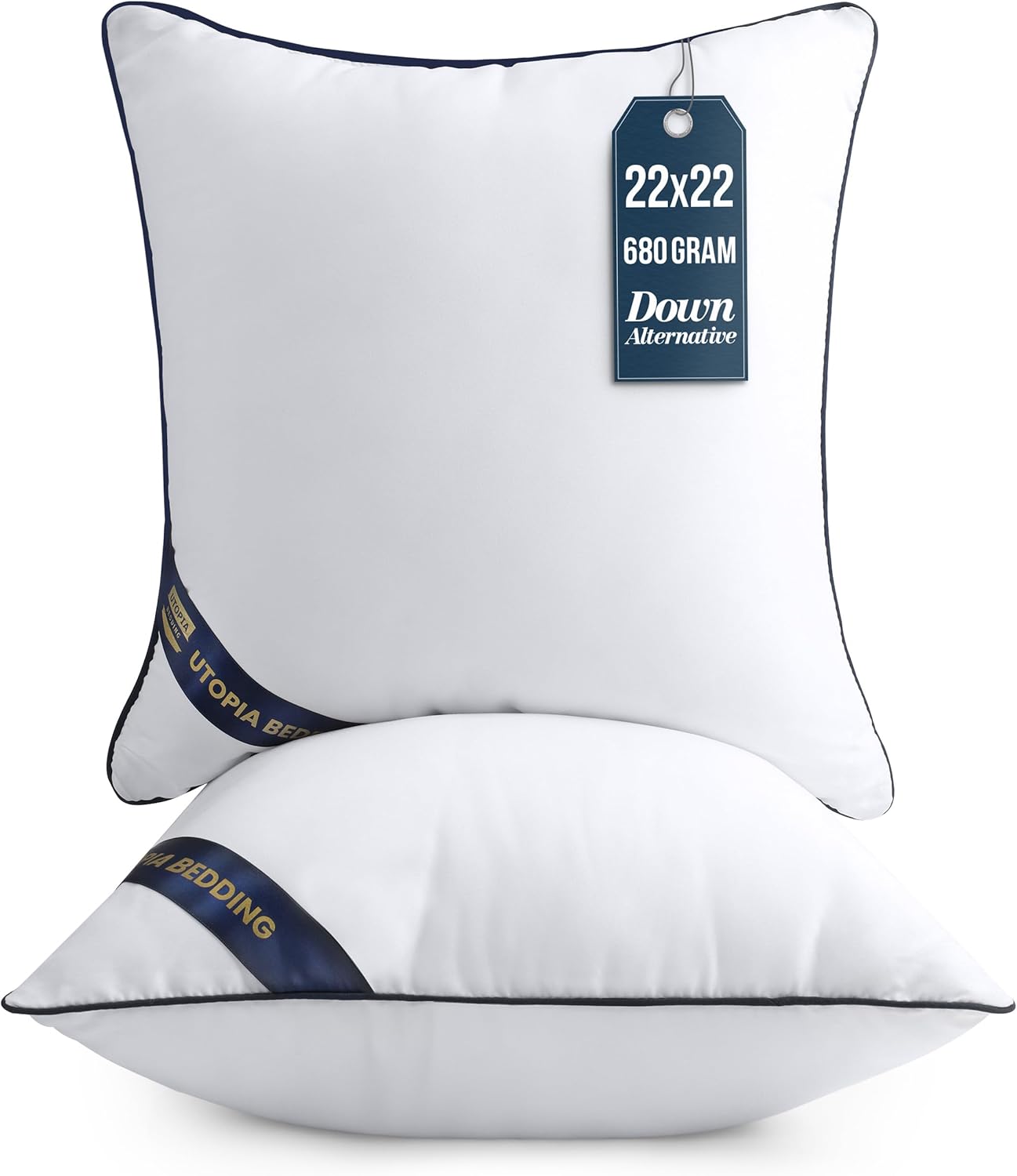 Utopia Bedding Throw Pillow Inserts (Pack of 4, White), 18 x 18 Inches Decorative Indoor Pillows for Sofa, Bed, Couch, Cushion Sham Stuffer