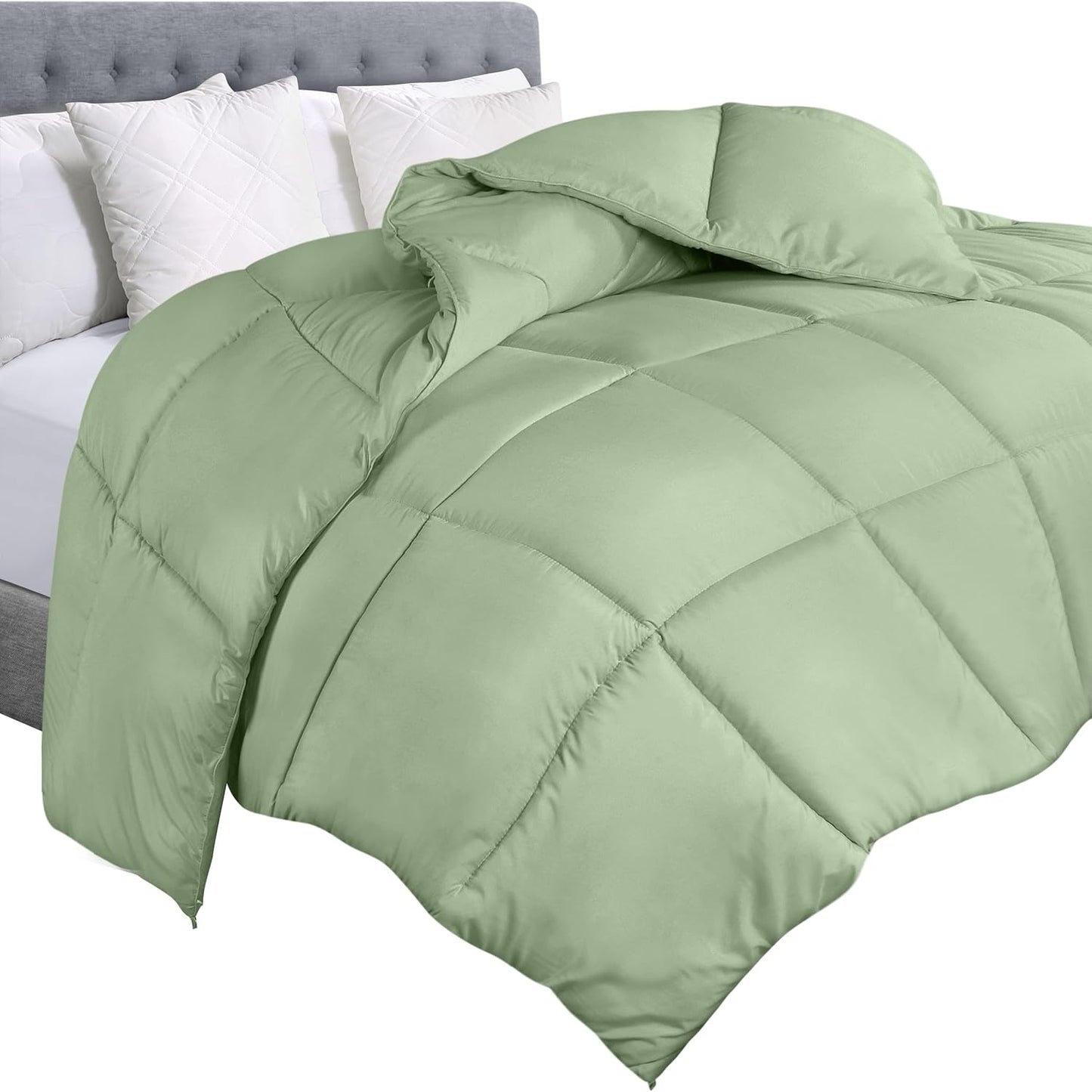 Utopia Bedding Comforter Duvet Insert, Quilted Comforter with Corner Tabs, Box Stitched Down Alternative Comforters Queen Size (White)