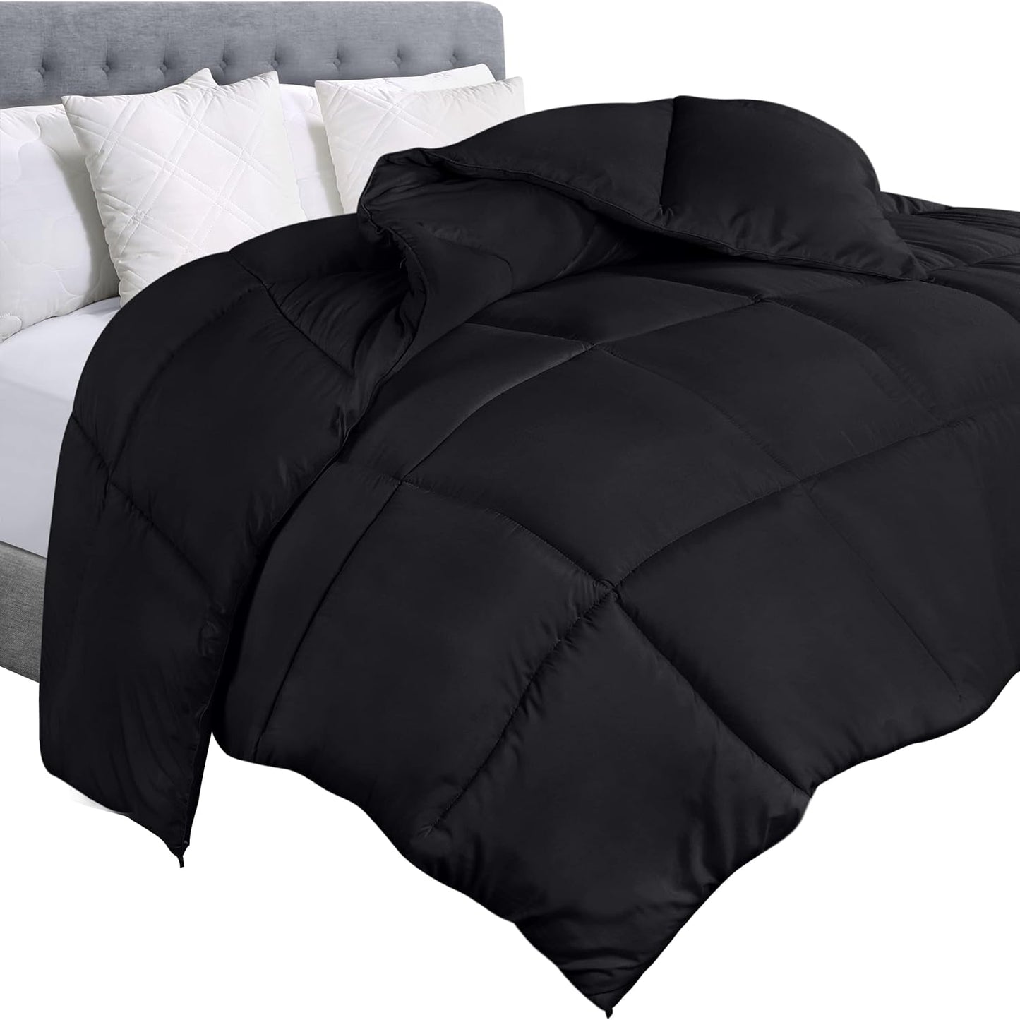 Utopia Bedding Comforter Duvet Insert, Quilted Comforter with Corner Tabs, Box Stitched Down Alternative Comforters Queen Size (White)