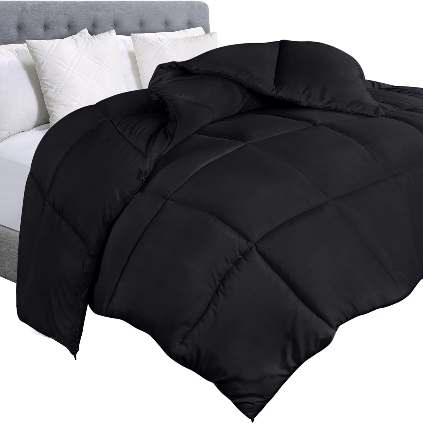 Utopia Bedding Comforter Duvet Insert, Quilted Comforter with Corner Tabs, Box Stitched Down Alternative Comforters Queen Size (White)