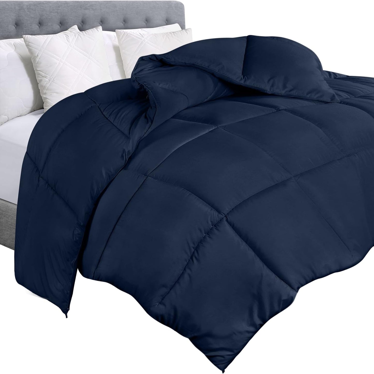Utopia Bedding Comforter Duvet Insert, Quilted Comforter with Corner Tabs, Box Stitched Down Alternative Comforters Queen Size (White)