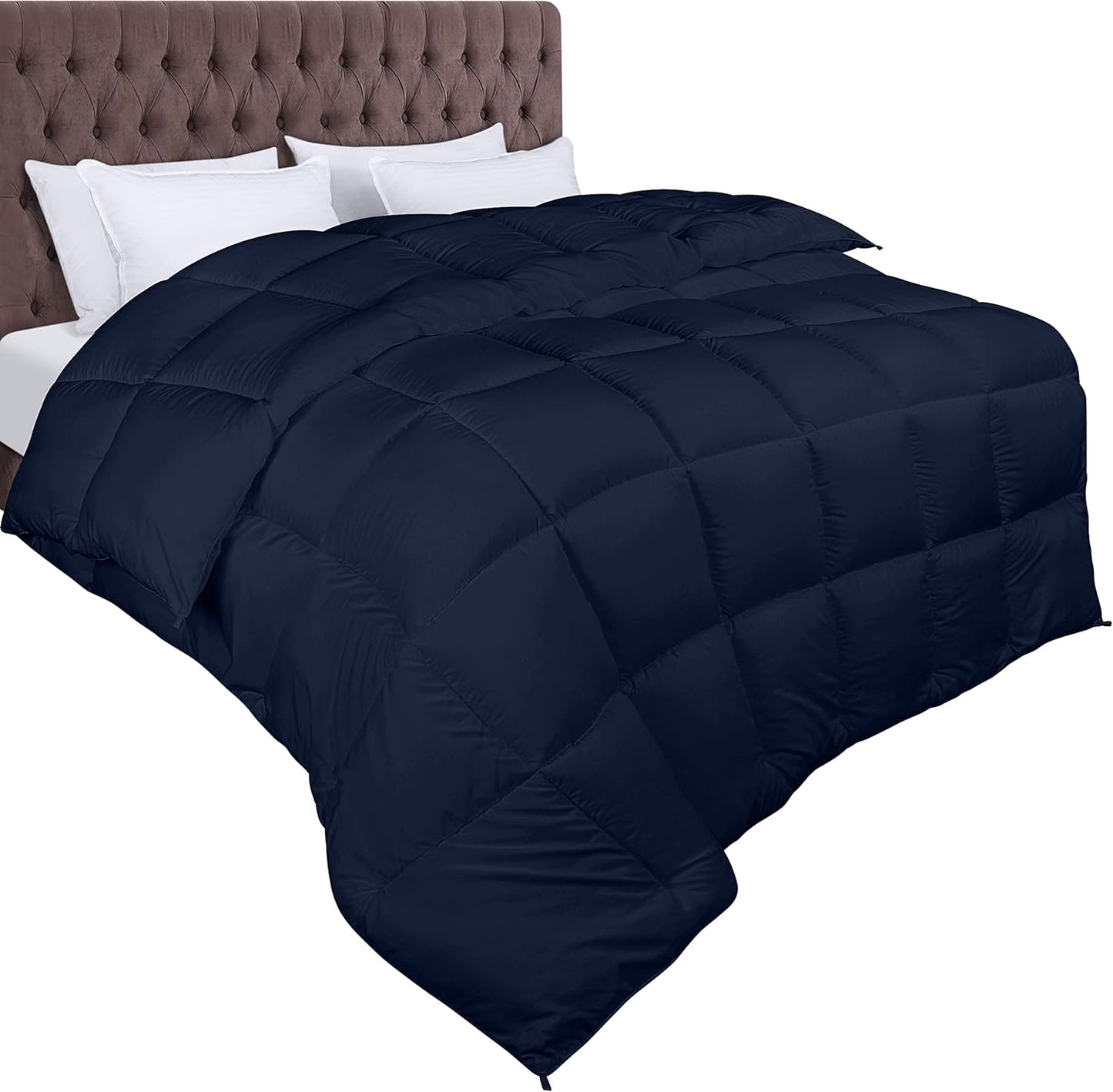 Utopia Bedding Comforter Duvet Insert, Quilted Comforter with Corner Tabs, Box Stitched Down Alternative Comforters Queen Size (White)
