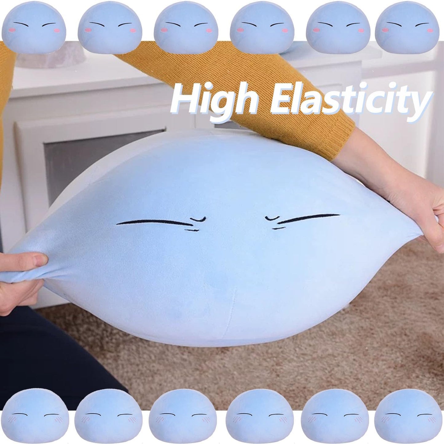 Anime That Time I Got Reincarnated as a Slime Plushie Anime Tensei Shitara Slime Datta Ken Tempest Rimuru Stuffed Doll Plush Pillows Plush Stuffed Doll Pillow Toys Gifts (11in, Happy)