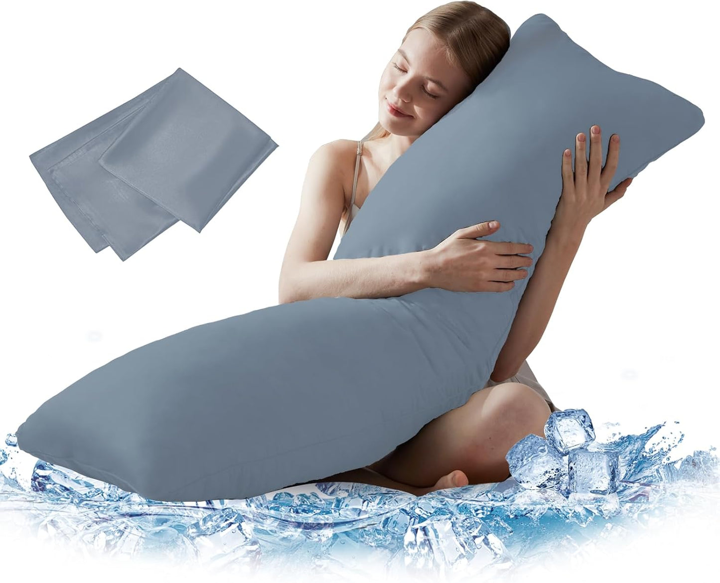 DOWNCOOL Large Body Pillow Insert- Breathable Full Body Pillow for Side Sleeper - Soft Long Bed Pillow for Adults - 20 x 54 inch