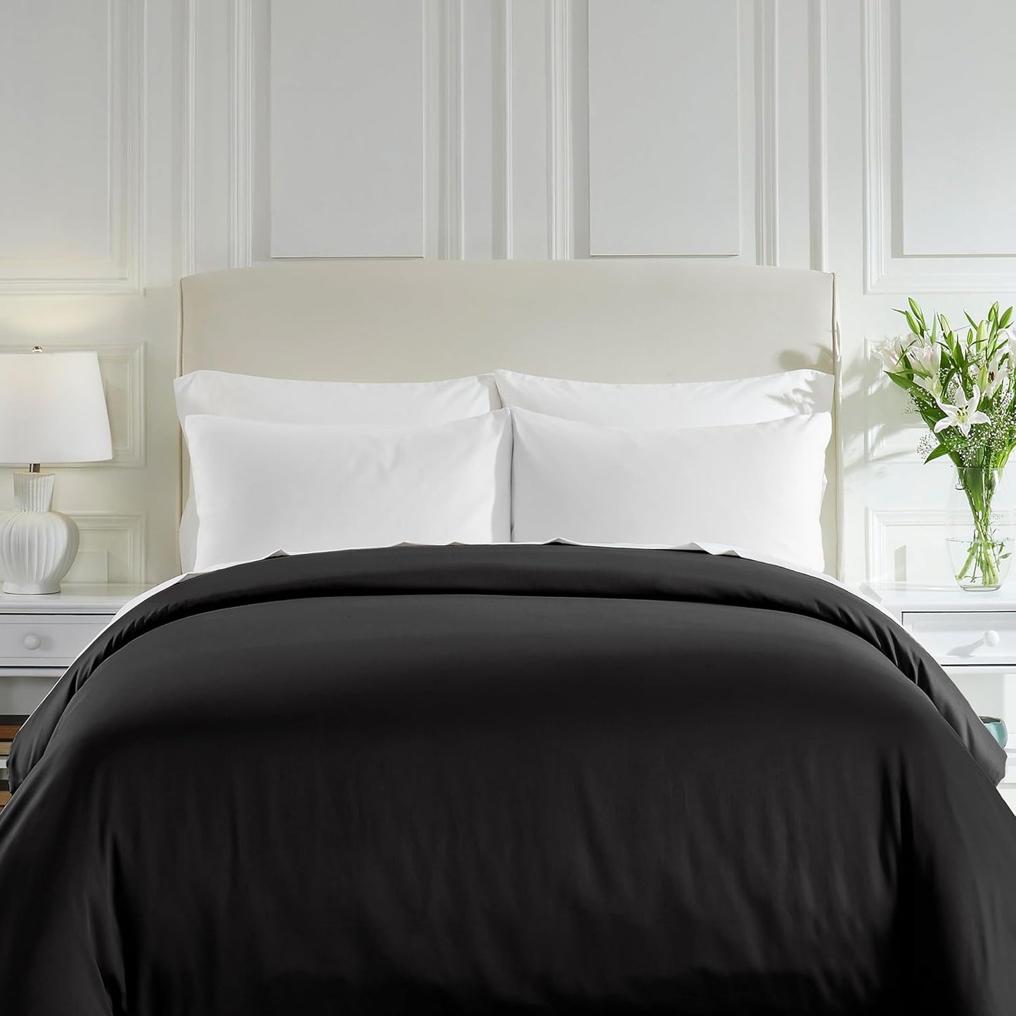California Design Den Duvet Cover Queen Size/Full Size -Winner Good Housekeeping Best Bedding Awards 2025, 400 Thread Count Sateen, 100% Cotton Bedding Duvet Covers,Button Closure & Corner Ties -White