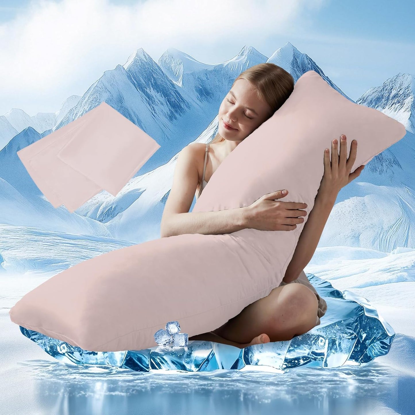 DOWNCOOL Large Body Pillow Insert- Breathable Full Body Pillow for Side Sleeper - Soft Long Bed Pillow for Adults - 20 x 54 inch