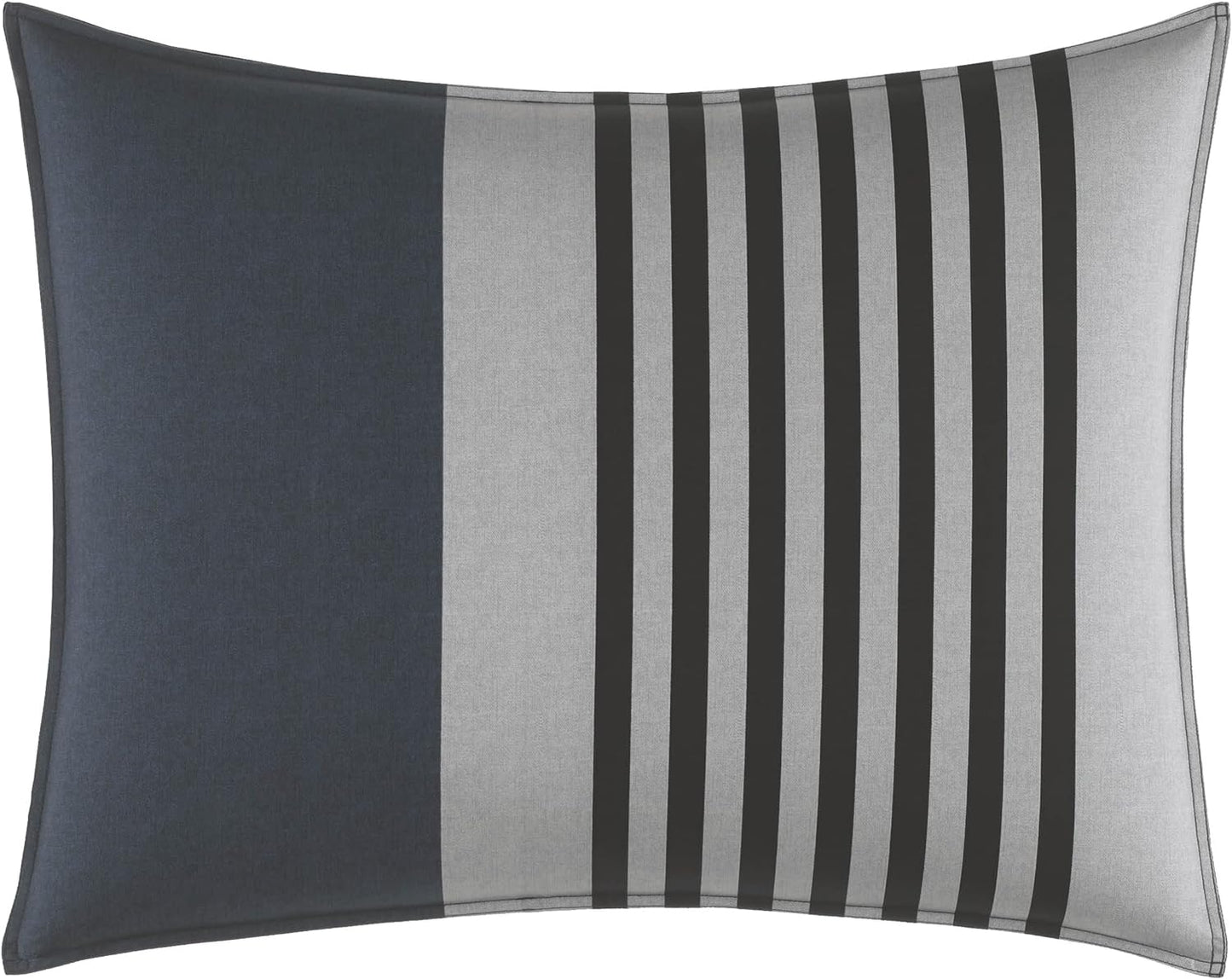 Nautica Duvet Cover Set Cotton Reversible Bedding with Matching Sham, Styligh Home Decor, Twin, Rendon Charcoal/Navy 2 Count
