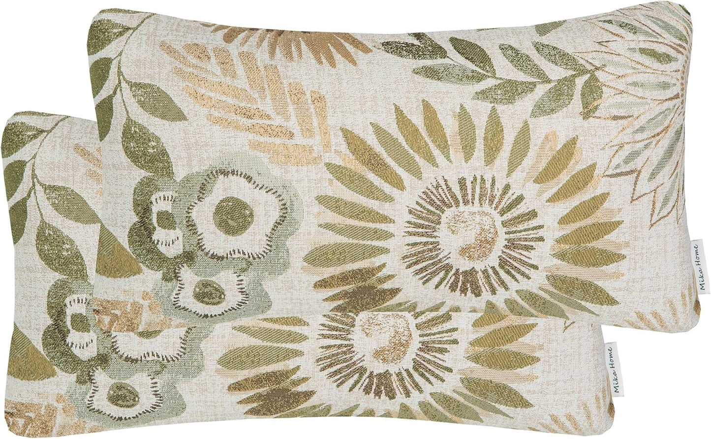 Pack of 2 Decorative Throw Pillows Cases Cushion Cover for Sofa Couch Bed,Sunflower Pattern,20x20 Inches,Blue Cream