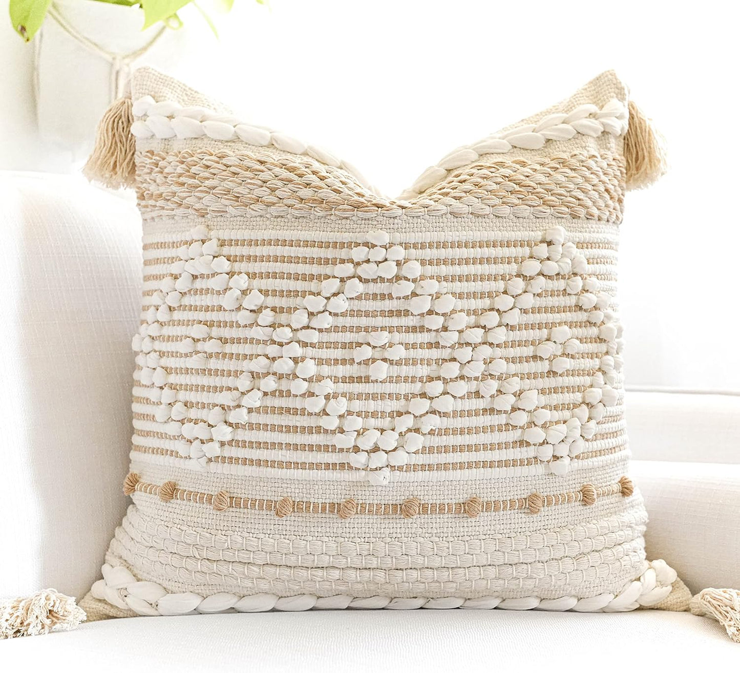 Gray Decorative Lumbar Pillow Cover 14x36, Boho Long Throw Pillow for Bed, Accent Lumbar Throw Pillow Case, Modern Farmhouse Textured Lumbar Cushion (Cover ONLY)
